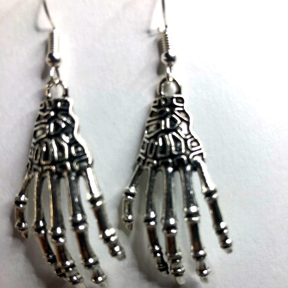 New Halloween Skeleton Hand Earrings